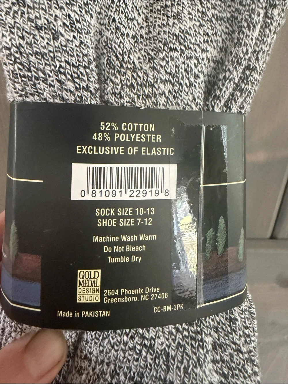 Men's Black & Gray Marled Casual Crew Socks